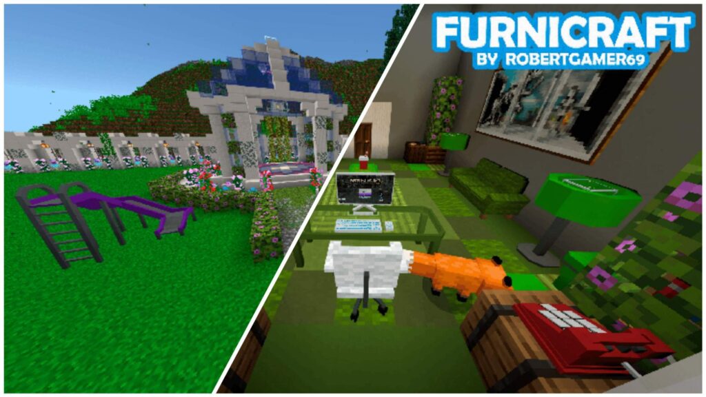 Best Furniture Addons for Minecraft PE 1.21 - Furnicraft addon 