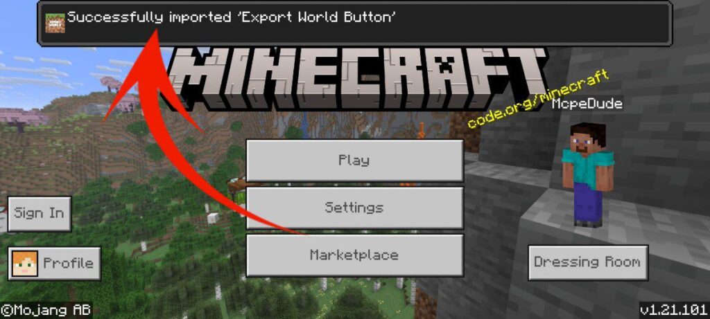 How to Export World in Minecraft Bedrock 1.21 - Step 1