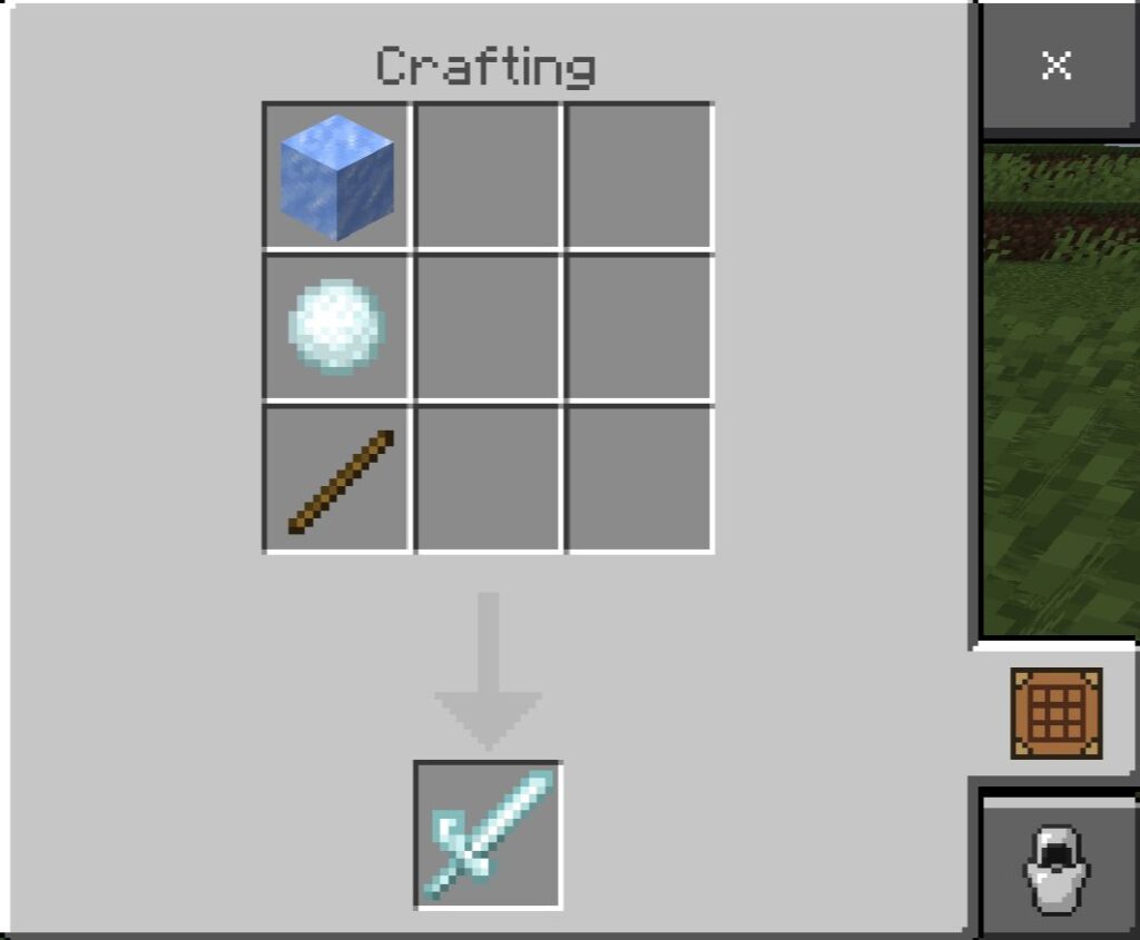 Ice Sword Crafting Recipe