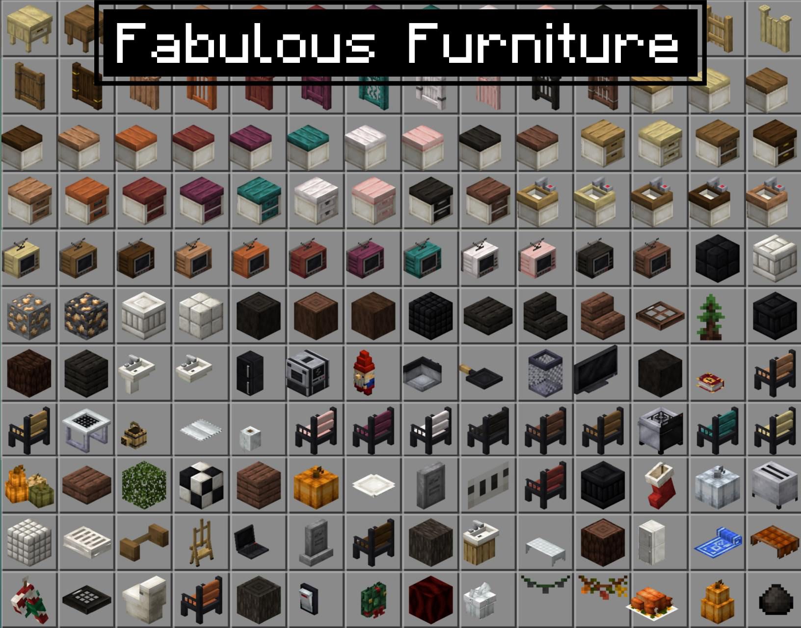 Fabulous Furniture Addons Minecraft Bedrock 