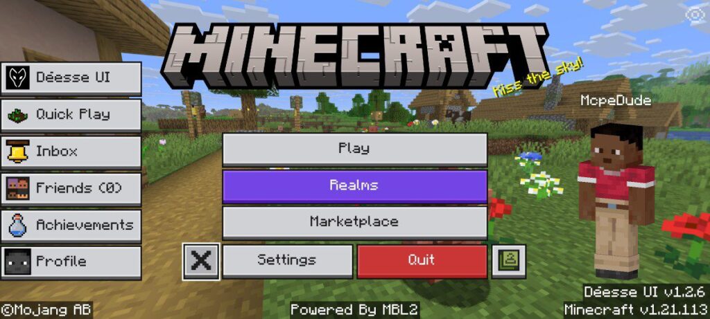 Déesse UI Pack Minecraft PE - screenshot 1