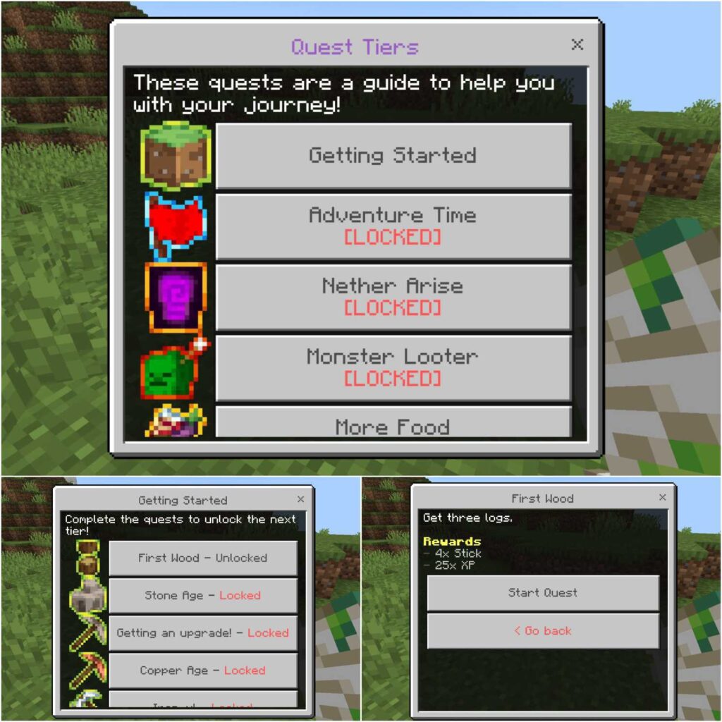 Quests in Better On Bedrock Addon