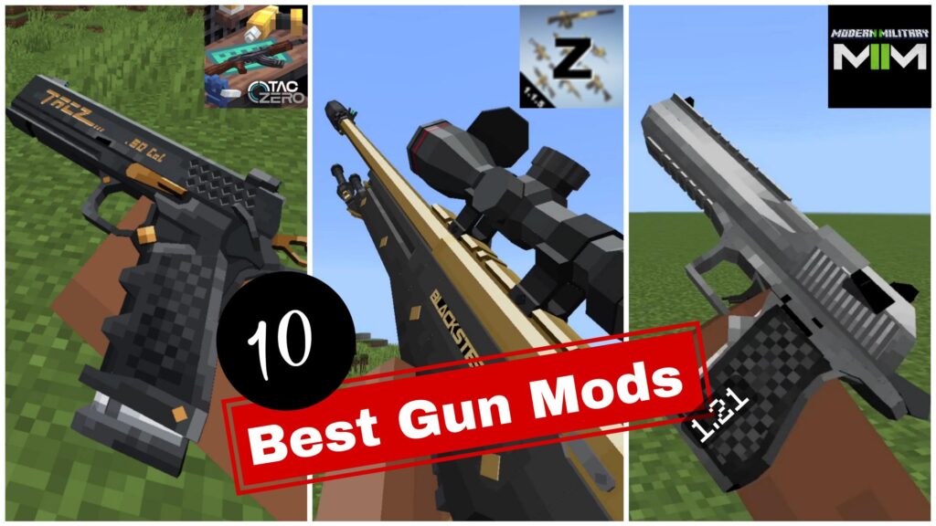 Top 10 best gun Addons for Minecraft Bedrock 1.21