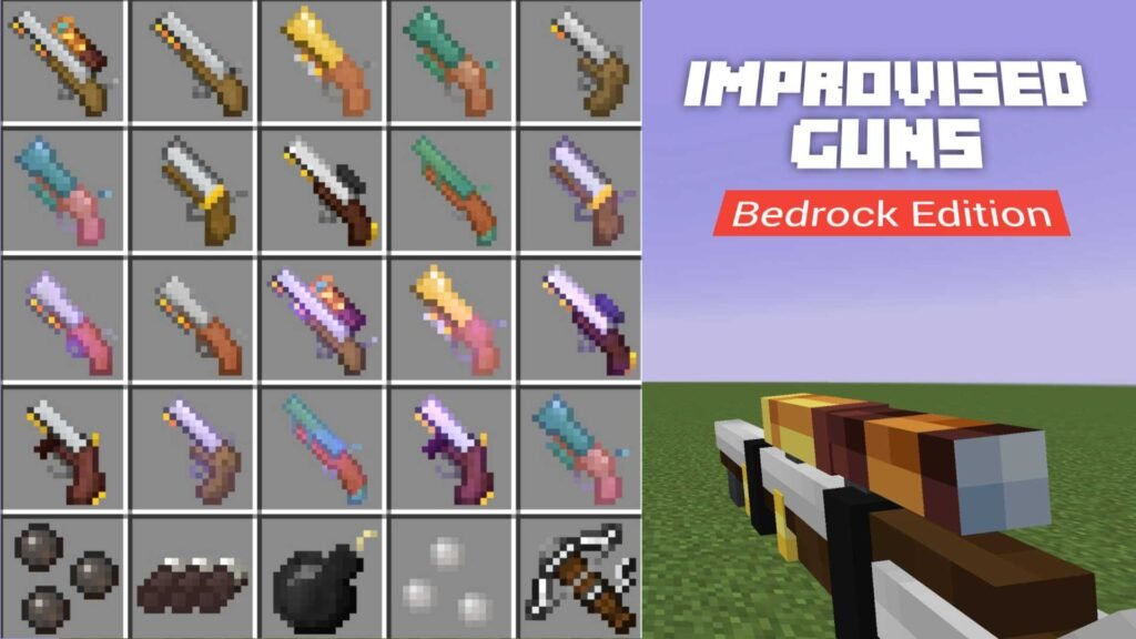 Improvised Guns Addon For Minecraft Bedrock