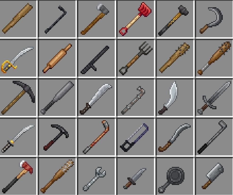 DeadZone Addon melee weapons